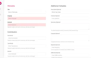 Editor for metadata informations