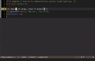 Bim text editor screenshot 1