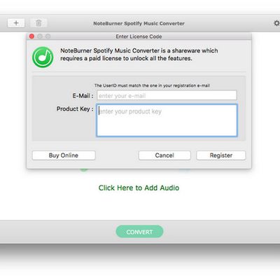 noteburner spotify music converter registration code