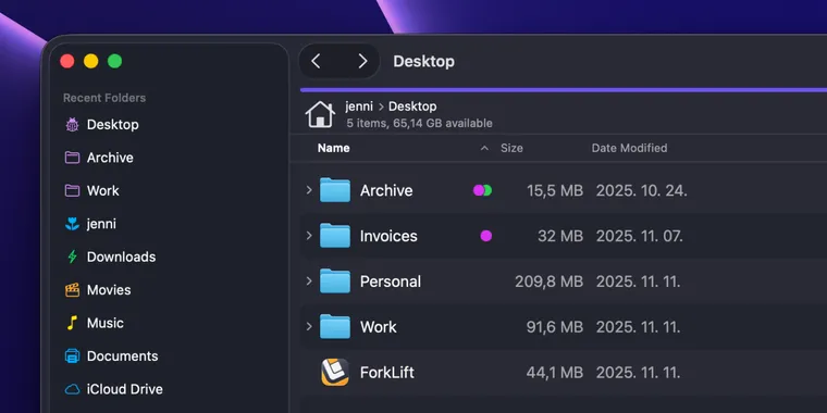 ForkLift 4.4.4 brings preview fixes, new sidebar actions, and visual enhancements on macOS image