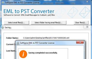SoftSpire EML to PST Converter screenshot 2