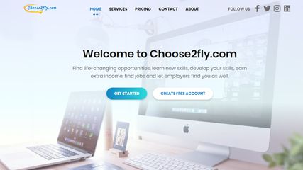 Choose2fly.com Desktop landing page