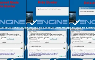The threee principal windows (undocked).