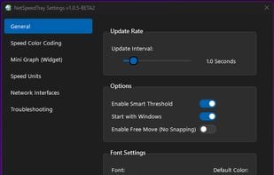 Settings menu