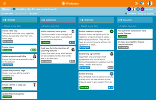 Organize plans and ideas into buckets to represent different categories or phases of a project.