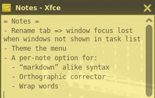 xfce4-notes screenshot 1