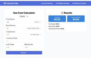 Fuel cost calculator