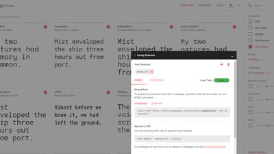 Get info on selected fonts