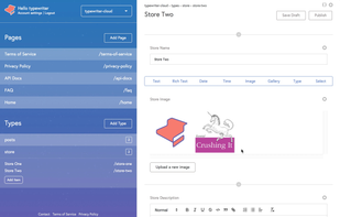 Typewriter Cloud CMS screenshot 1