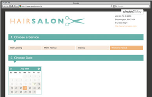 An example of a customer booking site.