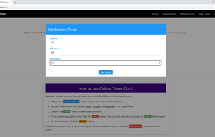 Setting a custom timer in Web App