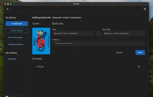 Editing a books' metadata.
