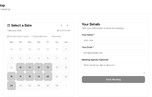 Public calender for meetings