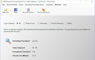 RAR Password Cracker Expert screenshot 1