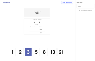 planning poker sesssion - voting view
