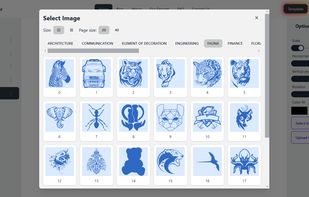 select from a wide range of images to custom your stamp design