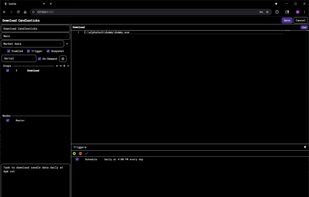 Edit tasks by defining steps and adding triggers.