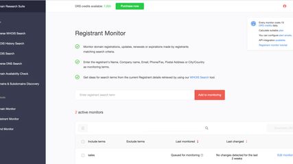 Registrant Monitor tool