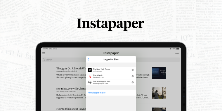 Instapaper 9.1 released with logged-in sites, paywall detection, and improved settings image