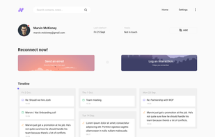 Contact details view of the relationship management app
