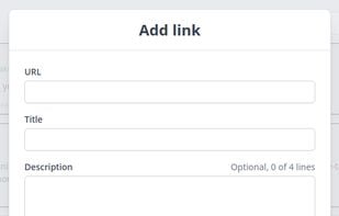 Add / edit link form