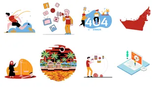 An example from different illustration contributors to Graphicmaker.