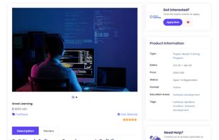 Detailed product pages