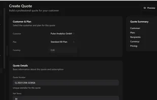 Creating a quote in Meteroid