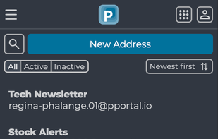 Privacy Addresses - mobile - dark mode