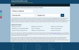 An easy to use web application for conversion between wide ranges of measurement units