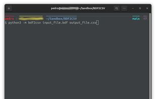 BDF2CSV screenshot 1