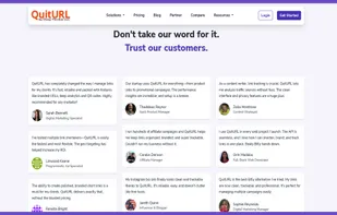 QuitURL is trusted by marketers, influencers, agencies, and businesses worldwide as the #1 Bitly alternative, delivering fast, reliable, and feature-rich link management. From branded short links and bio pages to advanced analytics, geo-targeting, and QR codes, QuitURL empowers users to boost ROI, streamline campaigns, and maintain a professional online presence—all at a fraction of the cost of...