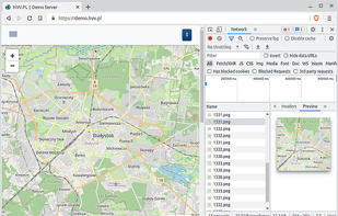 Tile server running on a VM serving maps