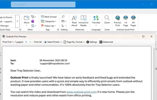 Outlook print in action