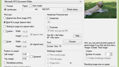 Print dialog