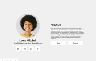 An example of a linkinbio page