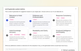 Let AI generate custom metrics