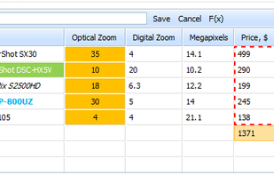 dhtmlxSpreadsheet screenshot 1