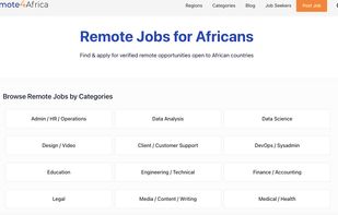 Remote4Africa homepage screenshot