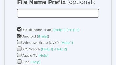 Screenshot showing various device profiles available.