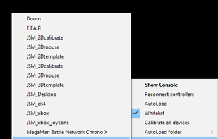 Task bar right click menu.