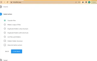 Web app: action select