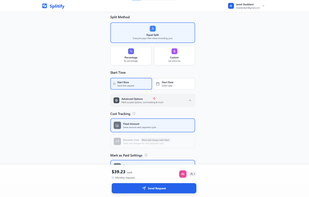 Easily split a bill, schedule when to send, toggle bill tracking to automatically adjust the splits if the bill changes in the future and more.