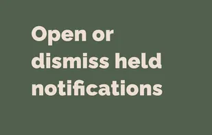 Open or dismiss held notifications