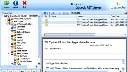 Kernel Outlook PST Viewer screenshot 1