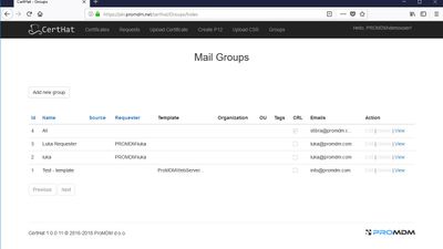 CertHat Mail Groups - group digital certificates into group  by various criteria and set-up cert expiry notification and alerting.