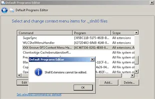 50% of tested extensions: Shell extensions cannot be edited