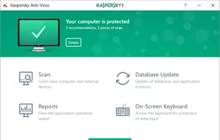 Kaspersky Antivirus - Main window