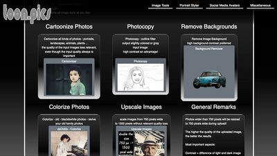toon.pics image tools
cartoonizer, outline sketch, background remover, deoldifyer, image upscaler