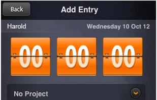 Desktop, iPhone and Android time tracking screen